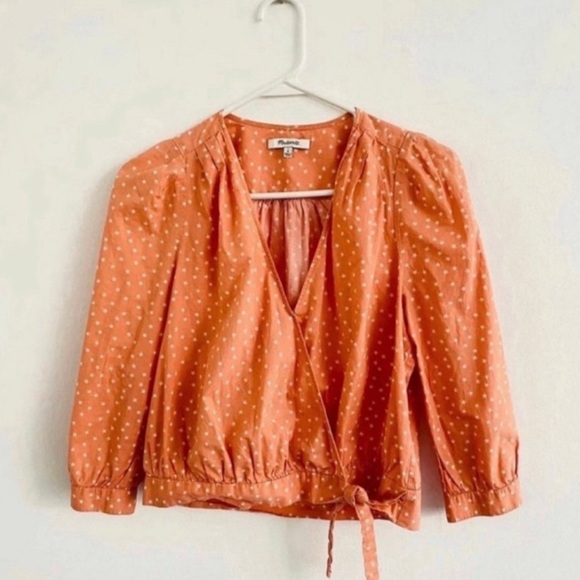 Madewell Peachy Star Wrap Blouse Small - Picture 2 of 4